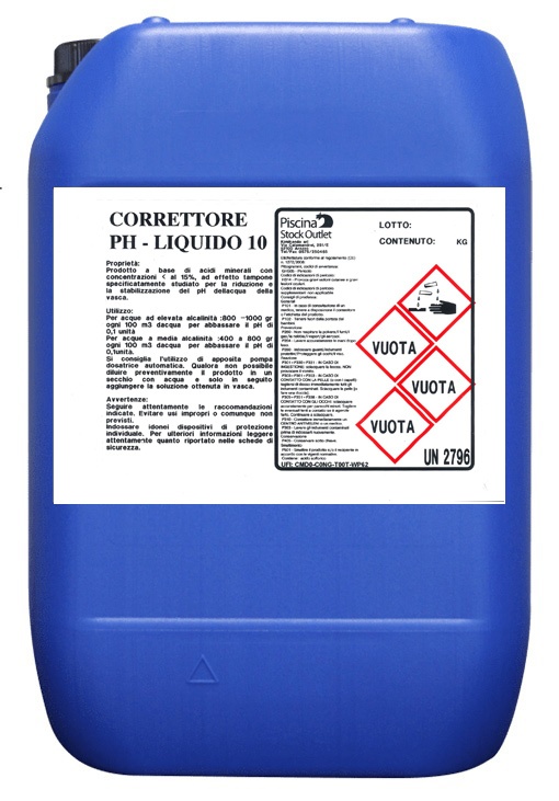 Correttore pH- Liquido 10 (Meno) 25kg Concentrazione <15%