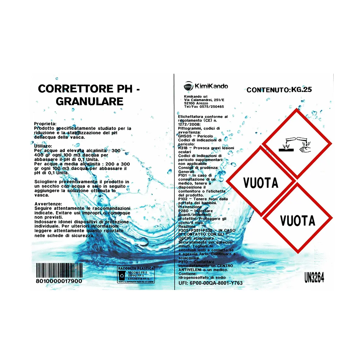 Correttore pH- (Meno) Granulare 25 kg Correttore pH- (Meno) Granulare 25 kg