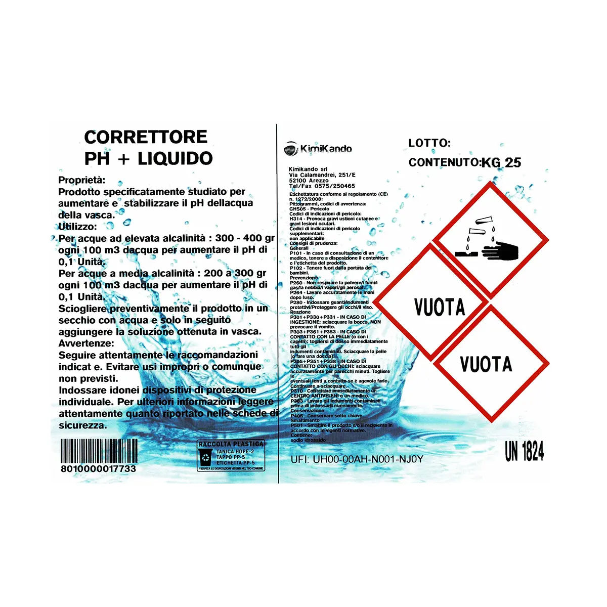 Correttore pH+ (Plus) Liquido 25 kg