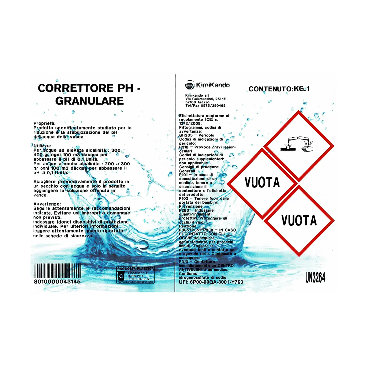 Correttore pH- (Meno) Granulare 1 kg Correttore pH- (Meno) Granulare 1 kg