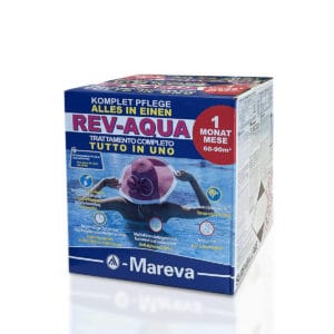 Scatola Rev-Aqua Mareva trattamento completo 1 mese tutto in uno per piscine con volume di acqua compreso tra 60 e 90 m³