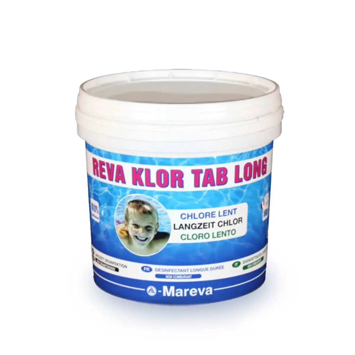 Reva-Klor Tab Long 5 kg - Tricloro in pastiglie a lenta dissoluzione da 500 gr Reva-Klor Tab Long 5 kg - Tricloro in pastiglie a lenta dissoluzione da 500 gr