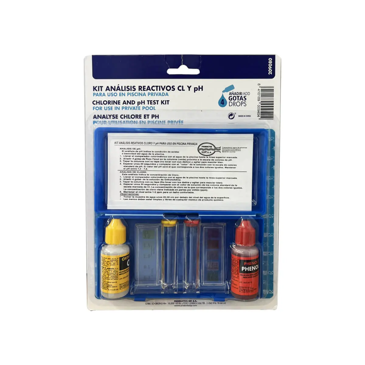 Test kit analisi cloro e pH liquido Test kit analisi cloro e pH liquido