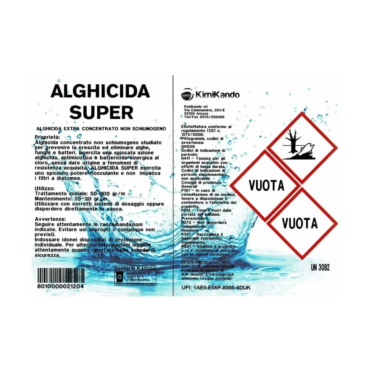 Alghicida Super 2 Etichetta alghicida super