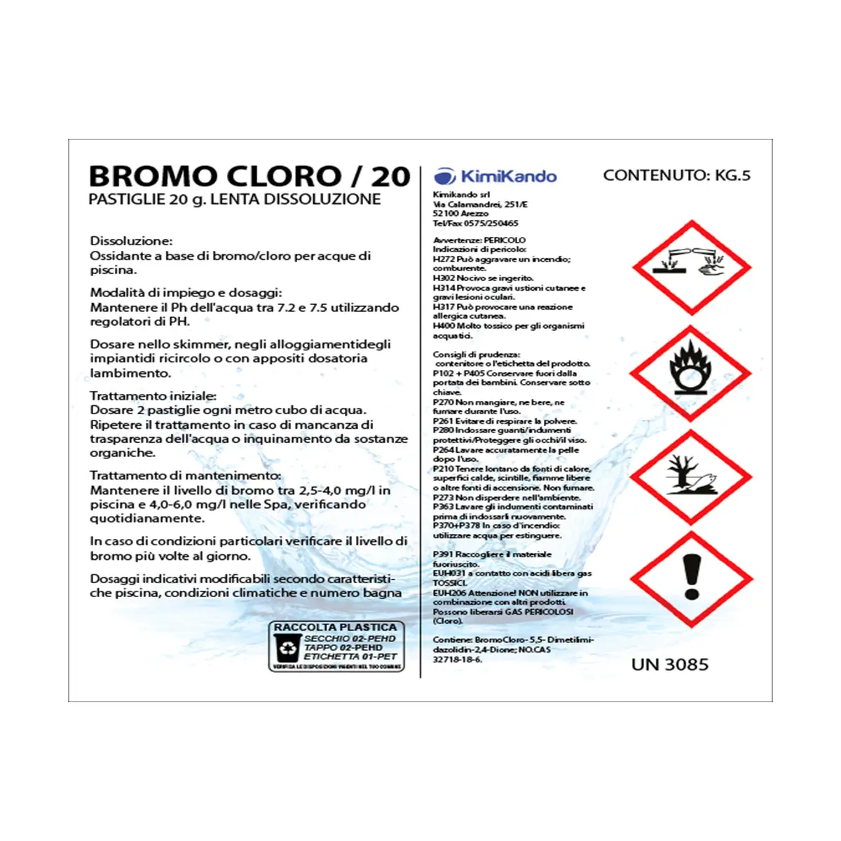 Bromo cloro pastiglie 20 grammi