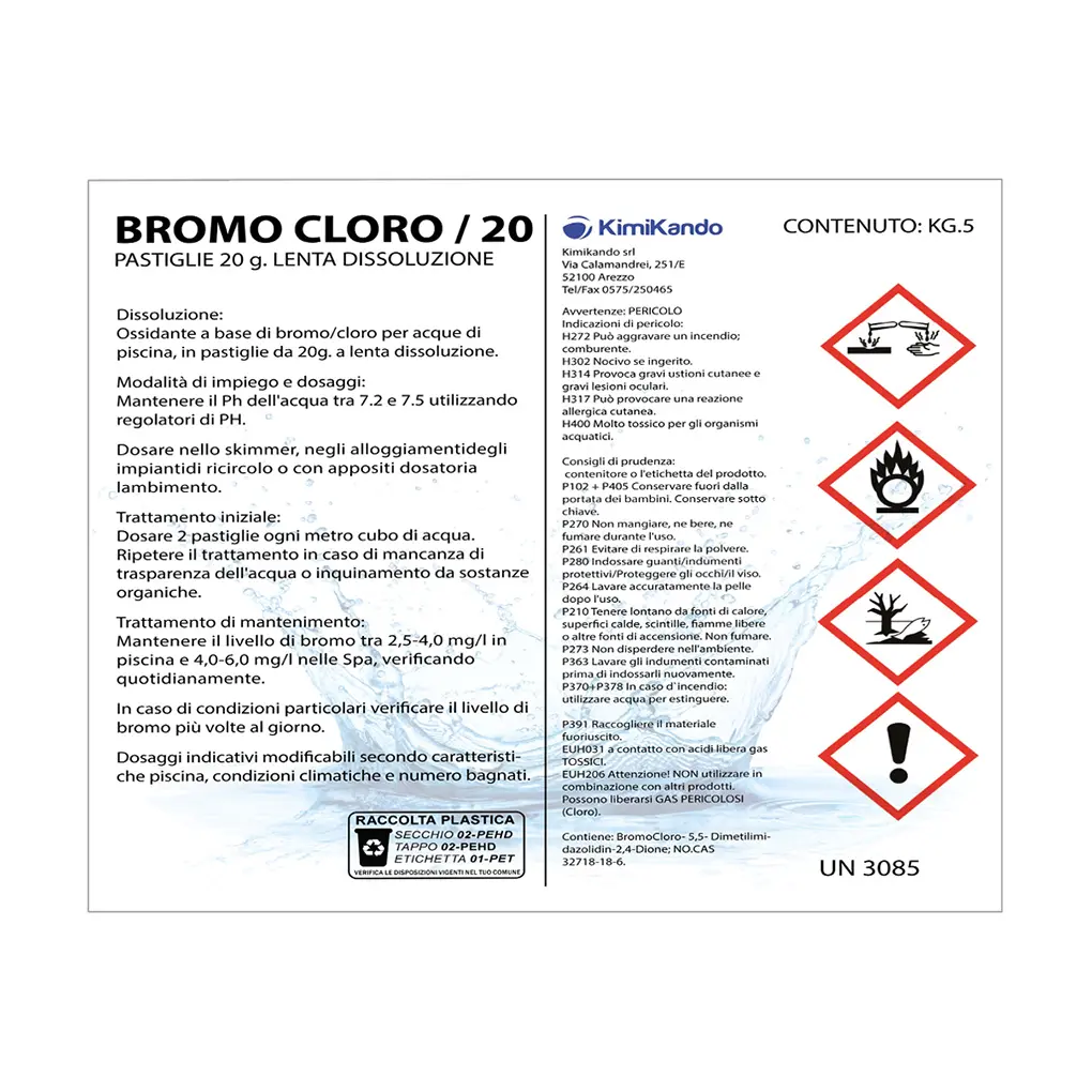 Bromo cloro pastiglie 20 grammi