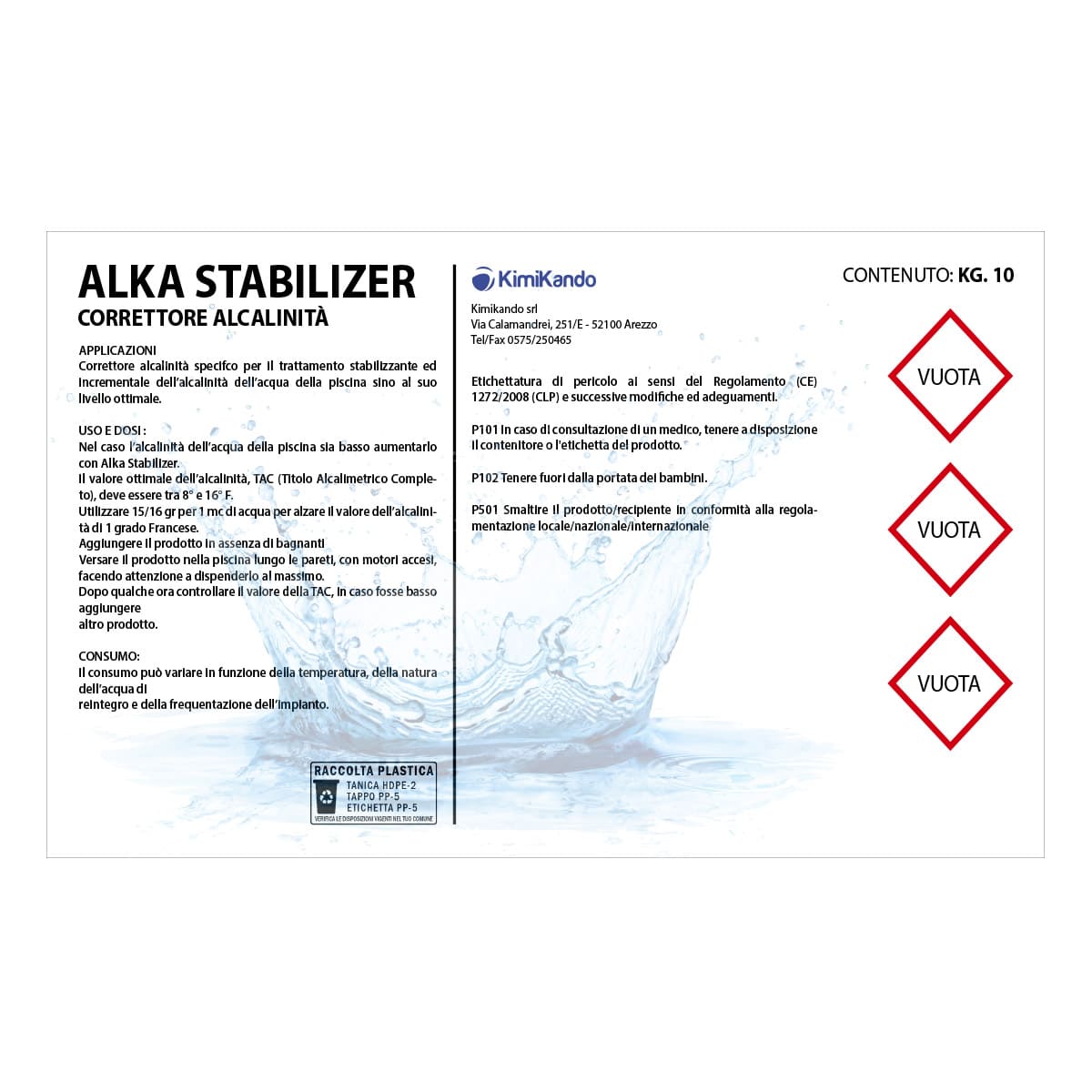 Alka Stabilizer correttore alcalinità 10kg Alka Stabilizer correttore alcalinità 10kg