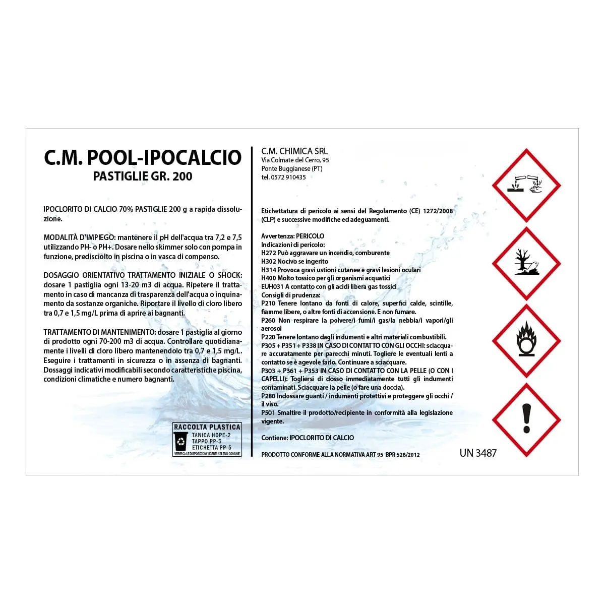 Ipoclorito di calcio - Pastiglie 200g Ipoclorito di calcio - Pastiglie 200g