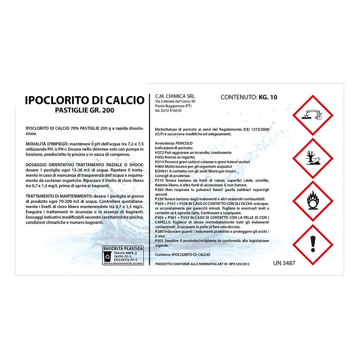 Ipoclorito di calcio - Pastiglie 200g