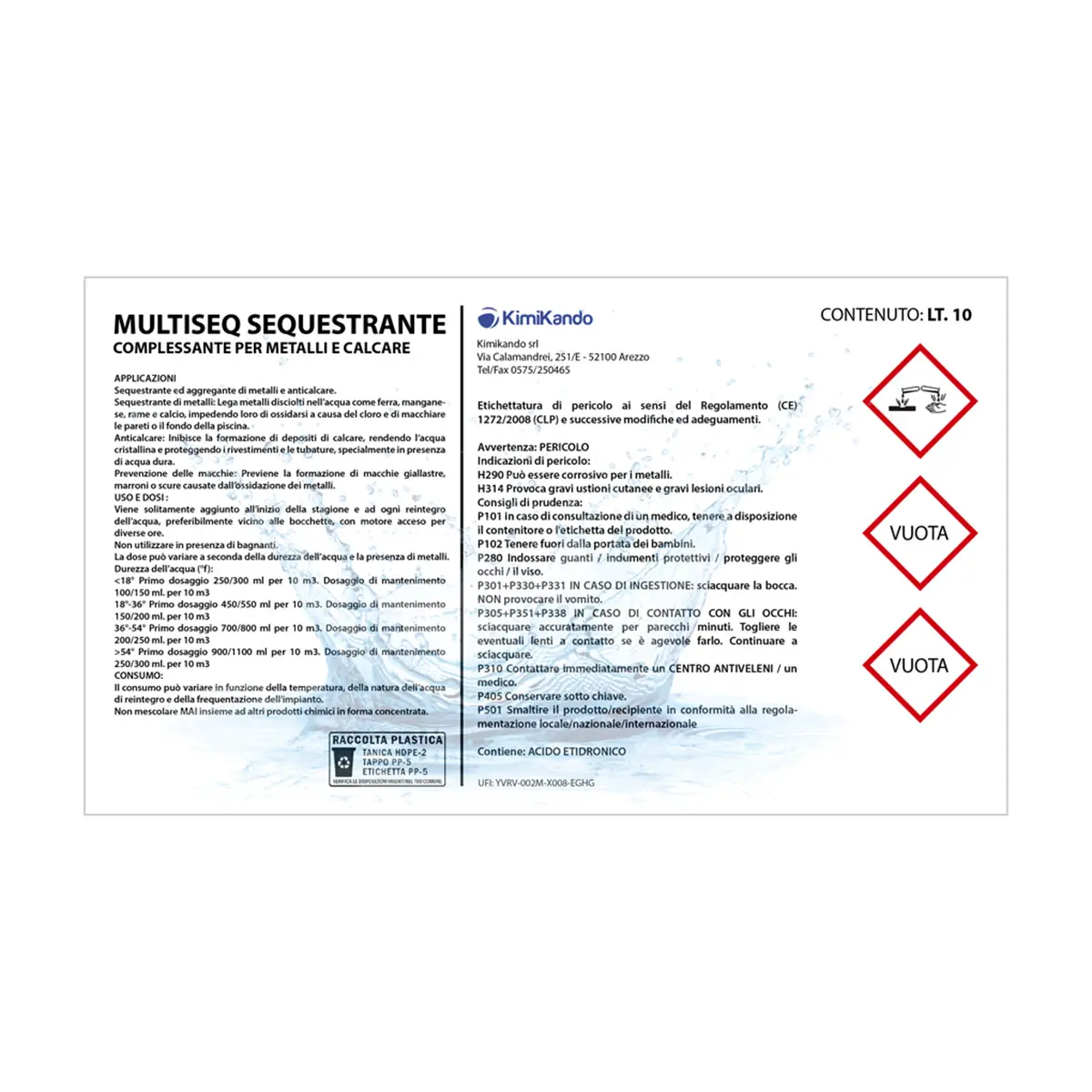 Multiseq sequestrante calcare e metalli Multiseq sequestrante calcare e metalli